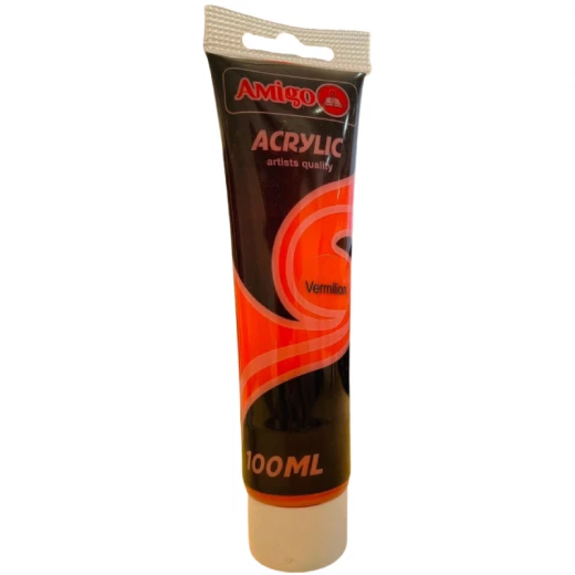 Amigo Acrylic Artist Color, 100ml, Vermilion Amigo Acrylic Artist Color, 100ml, Vermilion