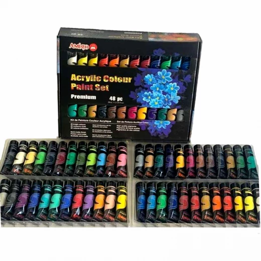 Amigo Acrylic Color Paint Set, 48 Pieces Amigo Acrylic Color Paint Set, 48 Pieces