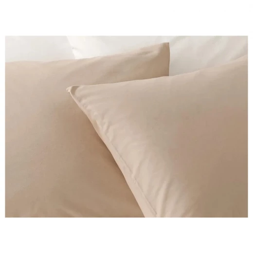 غطاء وسادة قطن سادة, لون بيج, 50*70 سم, قطعتان من انجلش هوم - انجلش هوم - Image 2