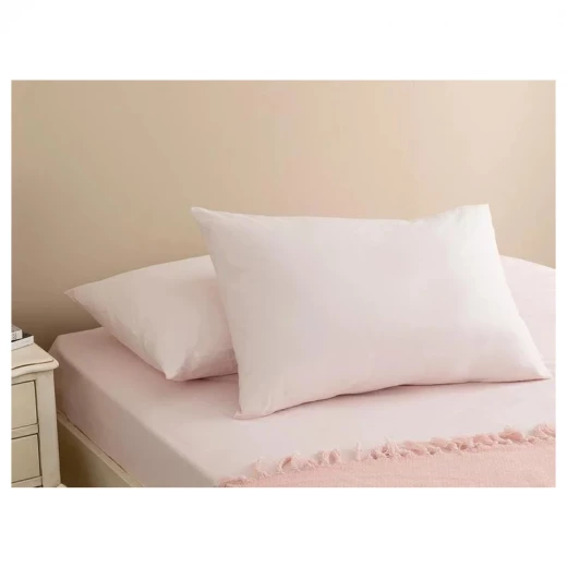 غطاء وسادة قطن سادة, لون زهري, 50*70 سم, قطعتان من انجلش هوم غطاء وسادة قطن سادة, لون زهري, 50*70 سم, قطعتان من انجلش هوم