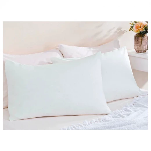 غطاء وسادة قطن سادة, لون ابيض, 50*70 سم, قطعتان من انجلش هوم غطاء وسادة قطن سادة, لون ابيض, 50*70 سم, قطعتان من انجلش هوم