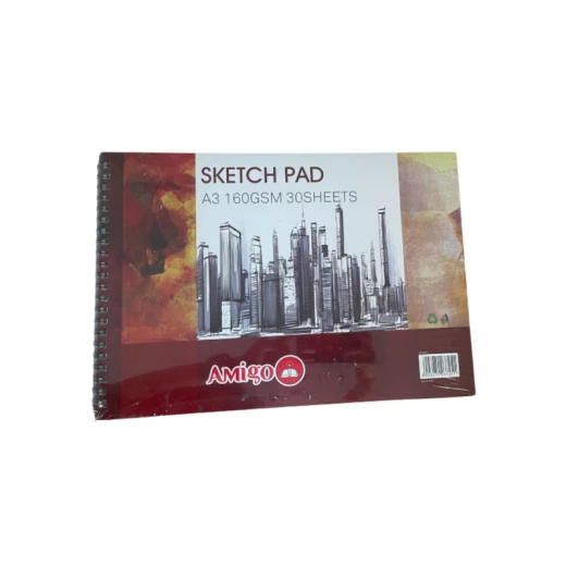 Amigo Sketch Pad A3 160 Gsm , 30 Sheets Amigo Sketch Pad A3 160 Gsm , 30 Sheets