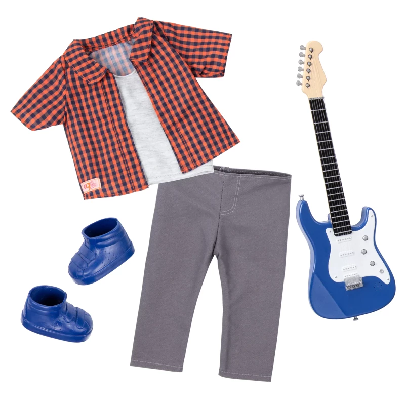Our Generation Boy Doll Outfit with Electric Guitar Set, 46 Cm - Our Generation
