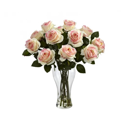 Armn Faux Single Stem Rose, Light Pink Armn Faux Single Stem Rose, Light Pink