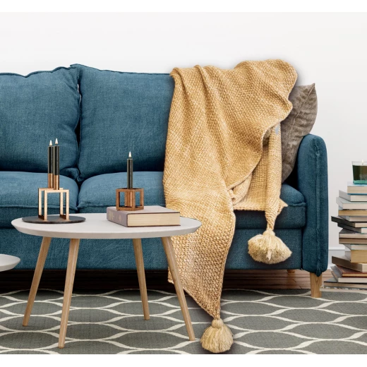 ARMN Burton 170x240 Cm Throw -Khaki Colored ARMN Burton 170x240 Cm Throw -Khaki Colored