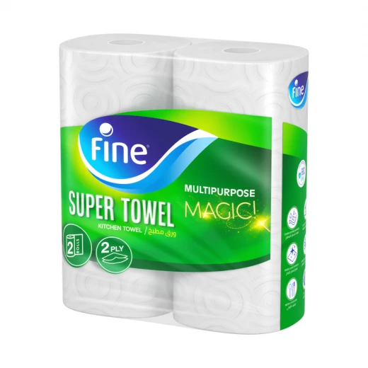 Fine Kitchen Towel, Super Towel, 2 Ply, 2 Rolls Fine Kitchen Towel, Super Towel, 2 Ply, 2 Rolls