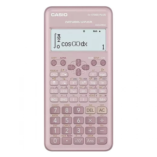 من كاسيوآلة حاسبة علمية 417 دالة Fx 570es Plus-2 الإصدار الثاني، وردية اللون من كاسيوآلة حاسبة علمية 417 دالة Fx 570es Plus-2 الإصدار الثاني، وردية اللون