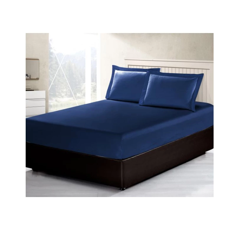 Armn Vero Fitted Sheet, Navy Color, King Size, 3 Pieces - Armn