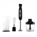 Arshia 3-in-1 Hand Blender – 1000W Power – 5 Speed Settings with Turbo Function – Elegant Black Design – Stainless Steel Blades – Blender, Chopper & Whisk Attachments - Arshia
