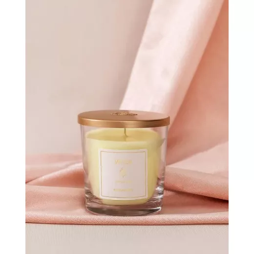 شمعة زجاجية معطرة ميموزا 120 غرام من مدام كوكو شمعة زجاجية معطرة ميموزا 120 غرام من مدام كوكو