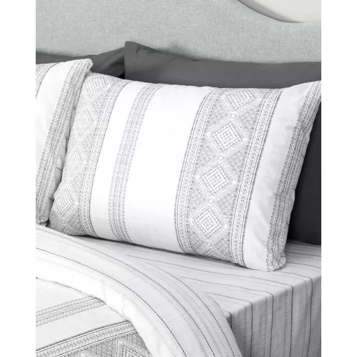 طقم غطاء لحاف فير سينجل رانفورس مطبوع - أبيض 160*220 سم  من مدام كوكو - مدام كوكو - Image 3