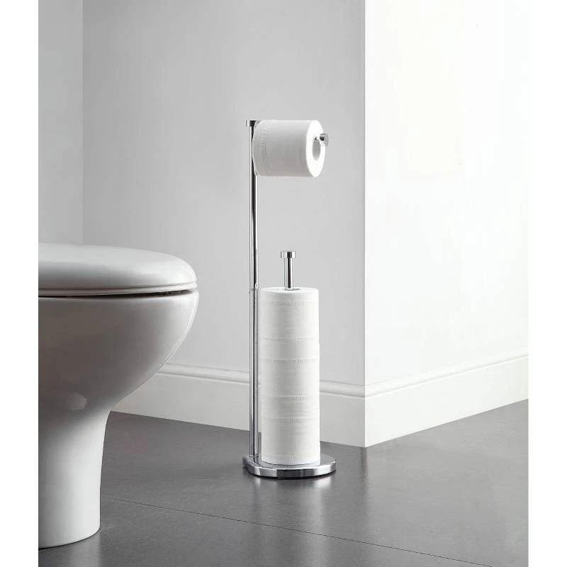 ARMN Delta Toilet Paper With Spare Holder Stand, Nickel Color - Armn
