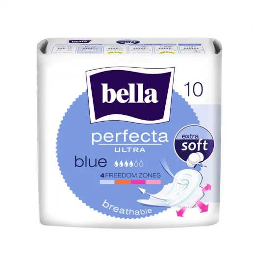 Bella Perfecta Ultra Blue Extra Soft, With Wings, 10 Pieces Bella Perfecta Ultra Blue Extra Soft, With Wings, 10 Pieces