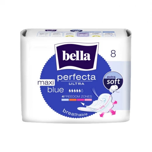 Bella Perfecta Ultra Maxi Blue Extra Soft, With Wings, 8 Pieces Bella Perfecta Ultra Maxi Blue Extra Soft, With Wings, 8 Pieces