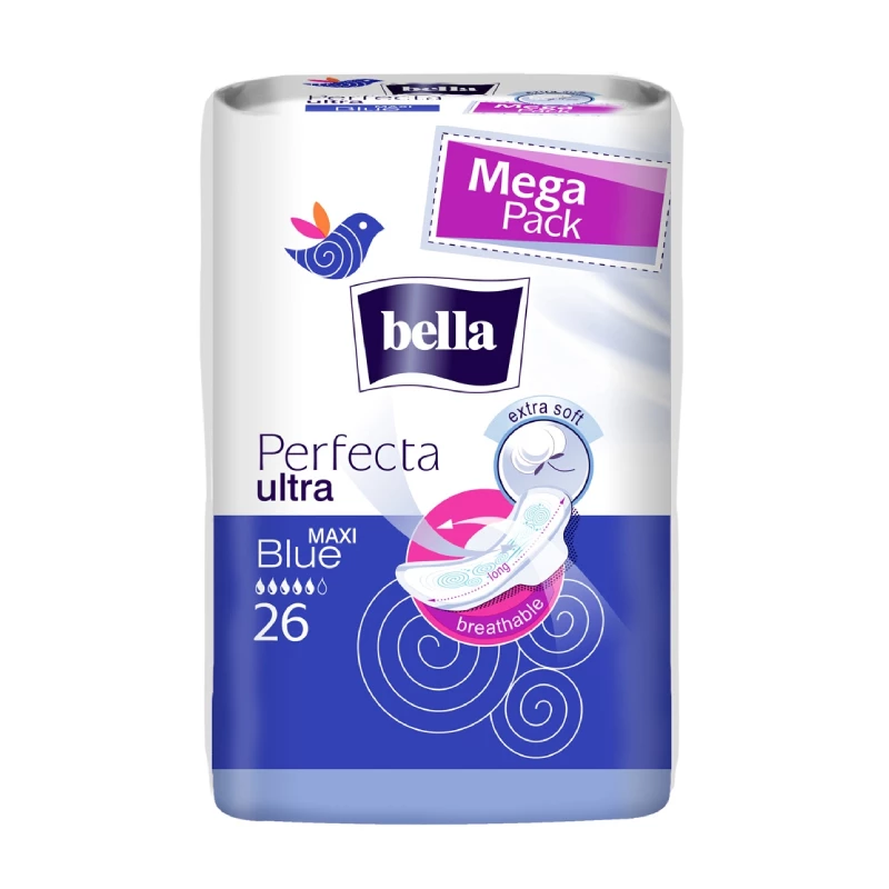 Bella Perfecta Ultra Maxi Blue Extra Soft, With Wings, 26 Pieces - Bella