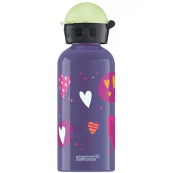 Sigg Kids Aluminium Glow Heart Balloons Water Bottle, 400 ml
