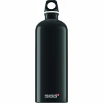 Sigg Traveller Black Stainless Steel Water Bottle, Black,1.0L - SIGG
