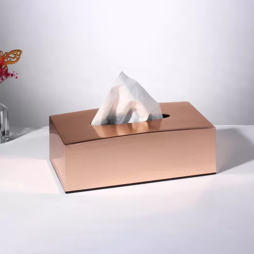 صندوق مناديل ورقية من الأكريلك بتصميم معدني, باللون روز جولد من فاج - فيغ - Image 3