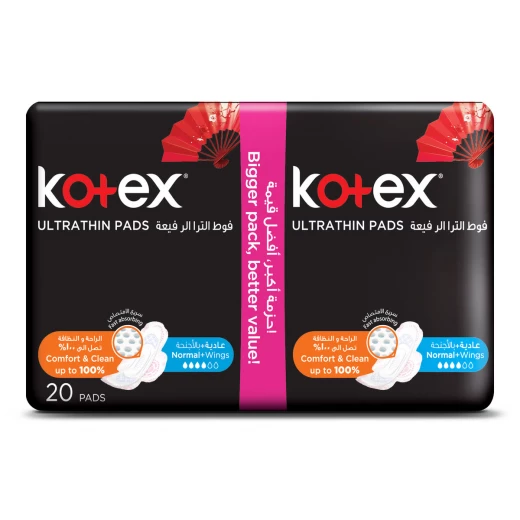 Kotex Ultra Thin Pads Normal with Wings, 20 Pads Kotex Ultra Thin Pads Normal with Wings, 20 Pads