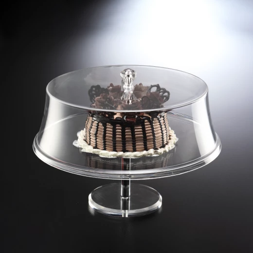 حامل كيك اكريليك دائري مع غطاء، 35 سم من فاج حامل كيك اكريليك دائري مع غطاء، 35 سم من فاج