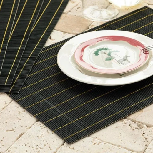 فارليج بامبو 4 طقم مفرش طاولة أسود 45*30 سم من إنجليش هوم فارليج بامبو 4 طقم مفرش طاولة أسود 45*30 سم من إنجليش هوم