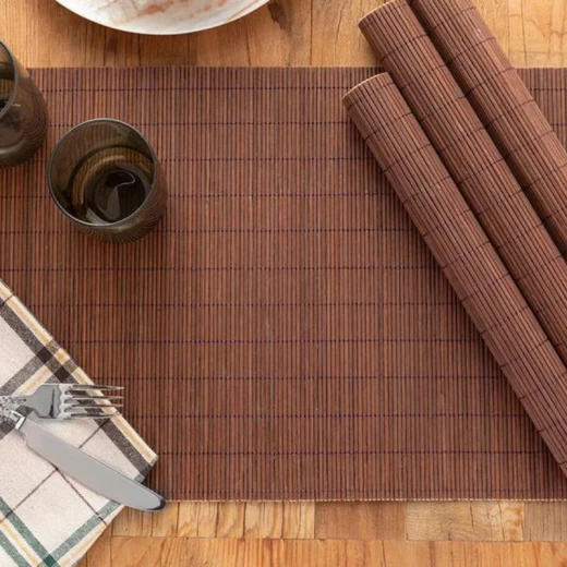 مارتينيز بامبو 4 طقم مفرش طاولة بني 30*45 سم من إنجليش هوم مارتينيز بامبو 4 طقم مفرش طاولة بني 30*45 سم من إنجليش هوم