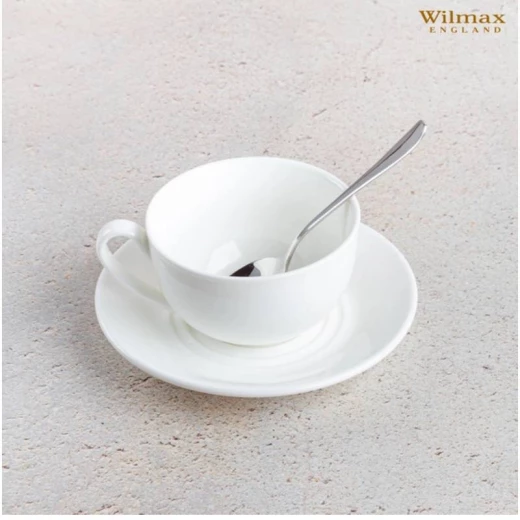 Wilmax Teacup & Coaster Set - White 215ml - Willmax - Image 2