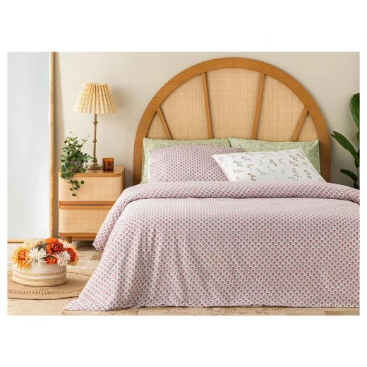 طقم غطاء لحاف قطن مجوز، زهري داكن، 200×220 سم, 4 قطع من انجلش هوم - انجلش هوم - Image 4