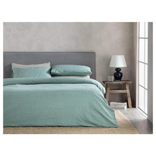 طقم غطاء لحاف مجوز، أخضر، 200×220 سم, 4 قطع من انجلش هوم