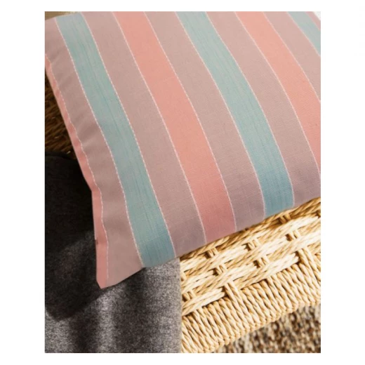 غطاء وسادة بتصميم مخطط لون زهري ورمادي من ارمن