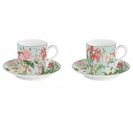 Easy Life Botanic Garden Cups & Saucers Set in Box -  75ml   Multicolored 4-Piece - Easy Life