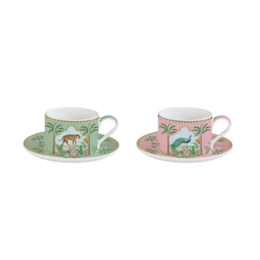 Easy Life Paradise Sauvage  Cups & Saucers Set in Box - Multicolored 240ml 4-Piece - Easy Life - Image 2
