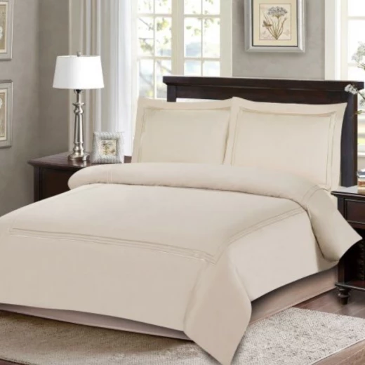 ARMN Naturesoft Queen Duvet Cover Set - Light Beige 4-Piece ARMN Naturesoft Queen Duvet Cover Set - Light Beige 4-Piece