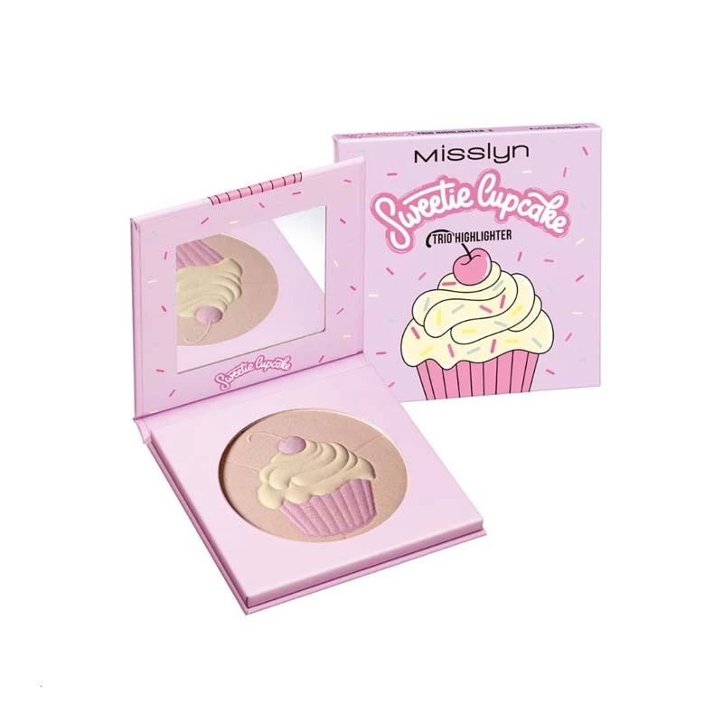 مجموعة Misslyn Sweetie Cupcake Trio لإضاءة الوجه مكياج توهج مشع لجميع أنواع البشرة - ميسلين