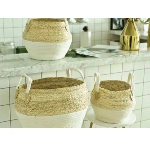 سلة غسيل دائرية كبيرة من نوردال - بيج وأبيض من ارمان - ارمن - Image 2