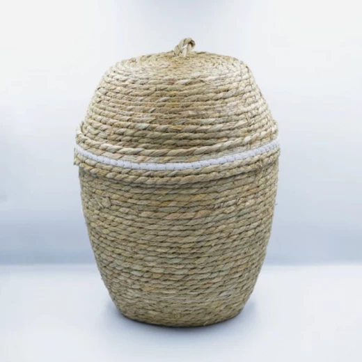سلة غسيل مستديرة صغيرة بغطاء من نوردال - بيج  من ارمان - ارمن - Image 2
