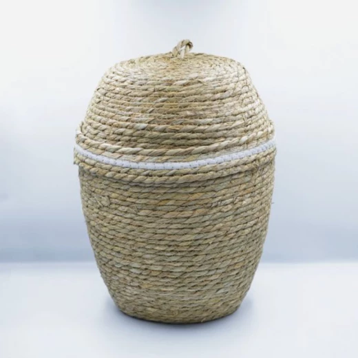 سلة غسيل مستديرة صغيرة بغطاء من نوردال - بيج من ارمان سلة غسيل مستديرة صغيرة بغطاء من نوردال - بيج من ارمان