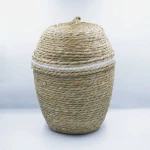 سلة غسيل كبيرة مستديرة بغطاء من نوردال - بيج من ارمان - ارمن