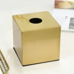 ARMN Carrera Square Brass Tissue Box - Gold - Armn