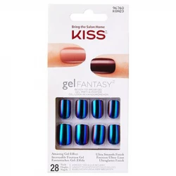 Kiss Gel Fantasy Shine Color Changing Glue On Nails Manicure Kit Professional Look 28pc