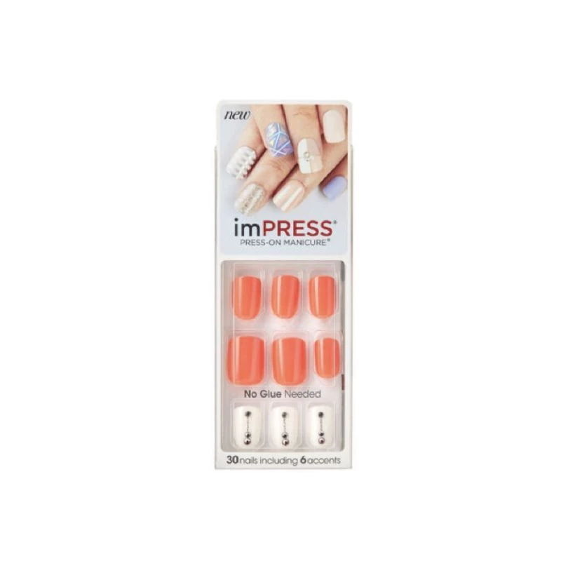 مجموعة أظافر كيس إمبريس أكسنتس سهلة التركيب مقاومة للتشقق تدوم طويلاً - Kiss impress