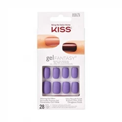 Kiss Gel Fantasy False Nails Set Glossy Matte Finish Nail Extensions with Glue for Stunning Manicures