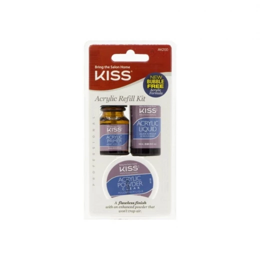 Kiss Acrylic Nail Kit French & Natural Designs Beginner Friendly Manicure Set for Home Use