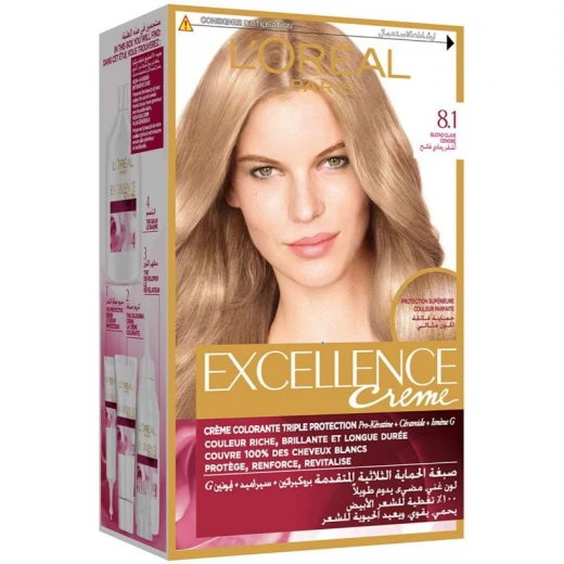 Loreal Excl Crm 8.1 Ash Light Blonde Loreal Excl Crm 8.1 Ash Light Blonde