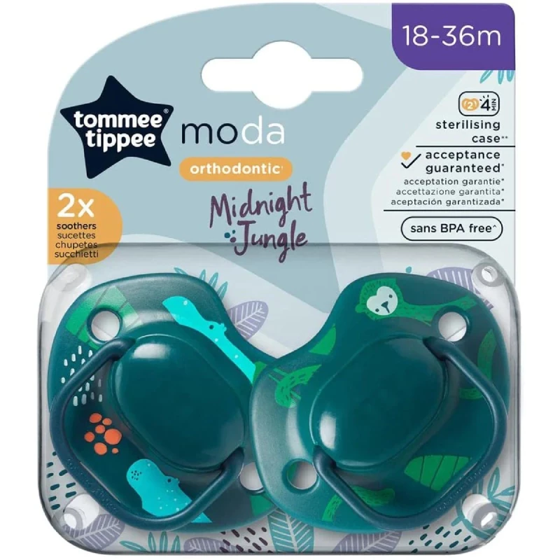 Tommee Tippee Moda Soothers  Green 2 Pcs - Tommee Tippee