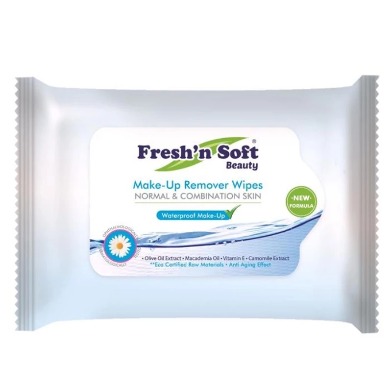 Fresh n Soft Makeup Wipes for Sensitive Skin Gentle Cleansing with Camomile & Olive Extract 25 Wipes - Fresh n soft