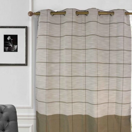ARMN Eclipse Striped Single Curtain - Gray & White 140 * 265 ARMN Eclipse Striped Single Curtain - Gray & White 140 * 265