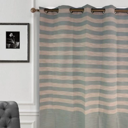ARMN Eclipse Striped Single Curtain - Blue & White 140 * 265 ARMN Eclipse Striped Single Curtain - Blue & White 140 * 265