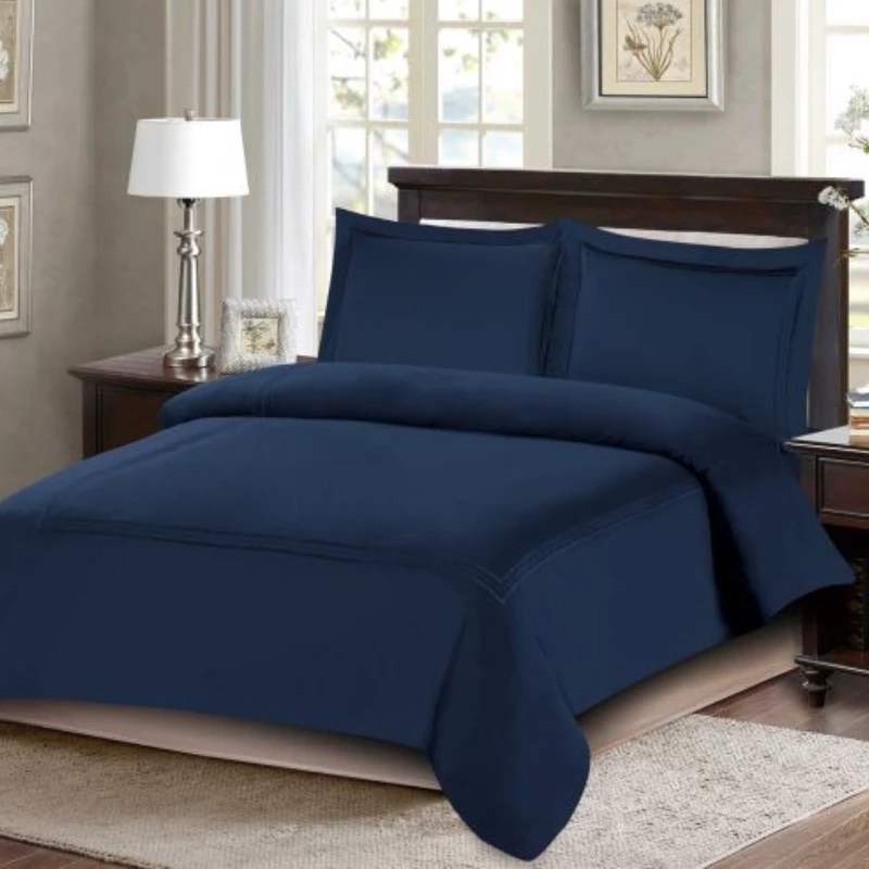 ARMN Nature soft Queen size Duvet Cover Set - Navy  4-Piece - Armn