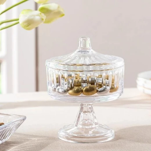 تيارا زجاج مع قدم مقدم شفاف 14*16,5 سم من انجليش هوم تيارا زجاج مع قدم مقدم شفاف 14*16,5 سم من انجليش هوم